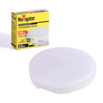 Лампа светодиодная 10W GX53 таблетка 2,7К теплый матовая Navigator 61016 *10/100