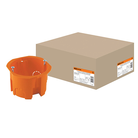 Коробка установочная  СП D65х45мм саморезы, краная/оранж.  IP20 TDM SQ1402-1126 ш-к кор *10/100