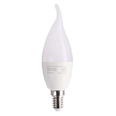 Лампа светодиодная 10W Е14 свеча на ветру 6,5К холодный WFC37 Народная SQ0340-1602 *10/100