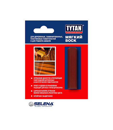 Воск Tytan Professional (мягкий)для дерев,ламинир,пластиковых поверхносте махагон7,5г блистер *1/20