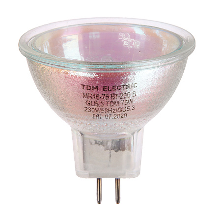 Лампа накаливания галогенная 75W-230V GU5,3 MR16 TDM SQ0341-0073 *10/100