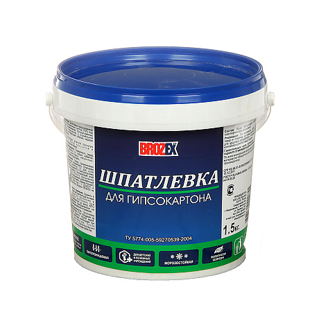 Шпатлевка акриловая по гипсокартону 1,5 кг BROZEX  *12/432