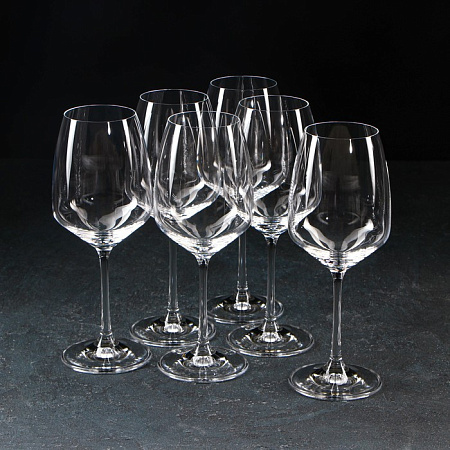 Набор бокалов стекло "BOHEMIA" "Жизель" 6шт 455мл д/вина. 40753/455 (Чехия) *1/8