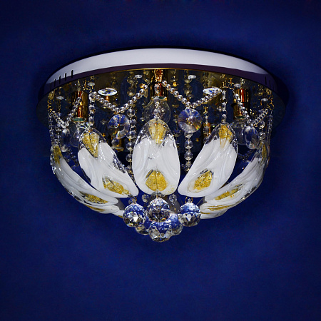 Люстра Y0755/5+5 FG Е14 5*40Вт +5*3Вт ( h=300; d=500)  VERNER LIGHTING *1