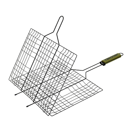 Решетка для "барбекю" BOYSCOUT" 62(+5)*40*30*2,5 с антипригарн. покрытием, веер в ПОДАРОК 61312 *1/8