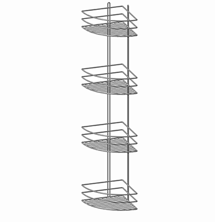 Полка д/ванной Proffero 4-ая угловая 20*20*75,5см, черная П0001996 *2/10