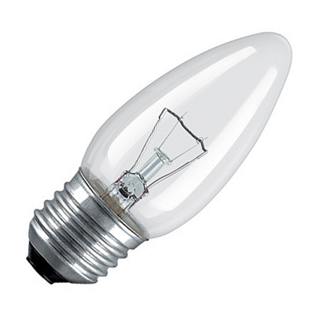 Лампа накаливания 60W Е27 свеча прозрачная TDM SQ0332-0012 *10/100