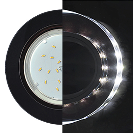 Светильник встраиваемый GX53 H4LD5310 Ecola Glass Стекл Круг с подсв.черн.хром SP53RNECH *10/30