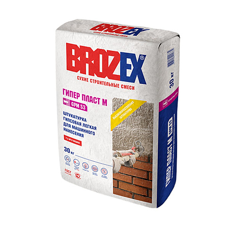 Штукатурка гипсовая GPM 53 Гипер Пласт М  машинного нанесения 30 кг BROZEX *1/40