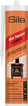 Герметик силикатный высокотемпературный 280мл черный SilaPRO Max Sealan +1500С для каминов и печей*1/12