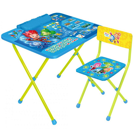 Комплект детской мебели: Стол выс.58см+стул с мягк.сид..выс.32см+Пенал "Фиксики" Азбука Ф2А *1
