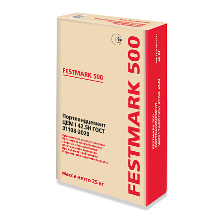 Цемент 25 кг ЦЕМ I 42,5 Н(ПЦ500) красный мешок Сухой Лог *1/56