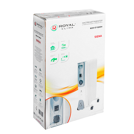 Радиатор масляный  7 секций 1500Вт Royal Clima SIENA ROR-S7-1500M S=15кв.м *1