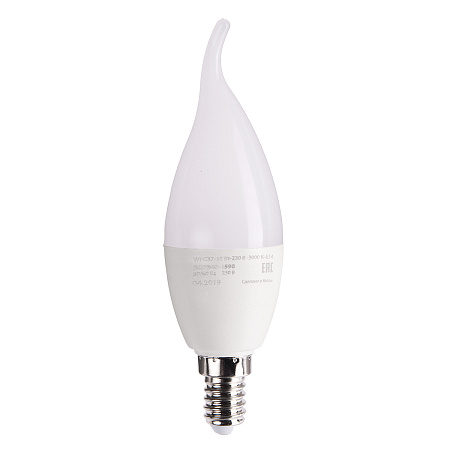 Лампа светодиодная 10W Е14 свеча на ветру 3К теплый WFC37 Народная SQ0340-1598 *10/100