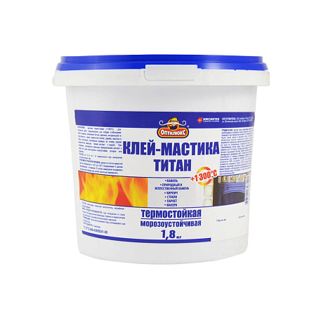 Мастика- клей ТИТАН термостойкая 1,8 кг OPTILUX  Ижсинтез *12