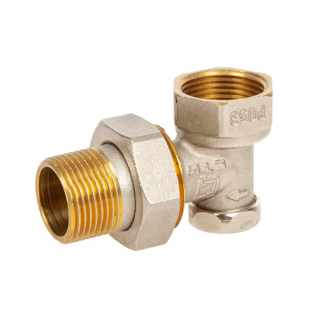 Клапан радиаторный запорный угловой 3/4"(Ø20) М/П CTM CARAVL34 *1/16