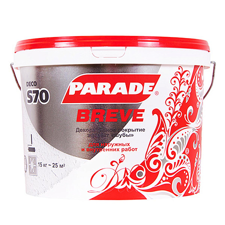 Покрытие акриловое декоративное Breve S70 с эффектом шубы белый 15 кг PARADE *1