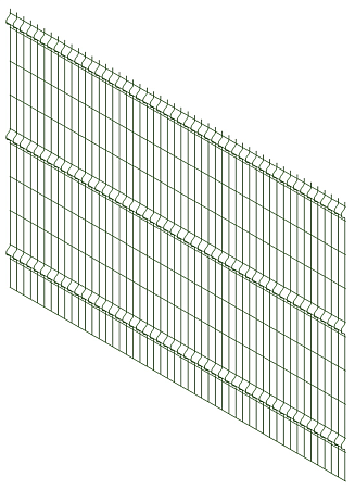 Панель заборная ПРЕГРАДА 3 V3 2700*1740 яч.55х235 3мм Zn+ПП RAL6005 (зеленый) *1
