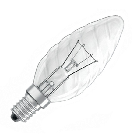 Лампа накаливания 60W Е14 свеча-витая прозрачная TDM SQ0332-0014 *10/100