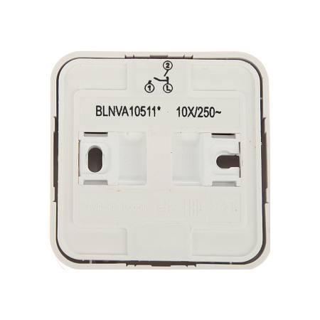 Выключатель "BLANCA" ОП 2кл. белый с подсветкой 10А 250В (изол.пласт.) BLNVА105111  *15/90
