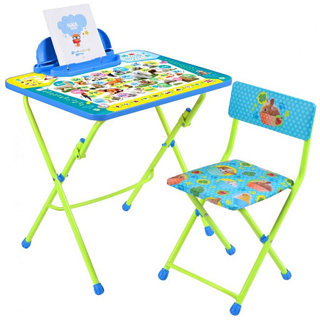 Комплект детской мебели: Стол выс.58см+стул с мягк.сид. выс.32см+Пенал "Пушистая Азбука" КУ2/ПА *1