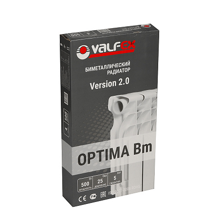 Радиатор отопления биметалл 500/80 4 секц. (500 Вт ) VALFEX OPTIMA Version 2.0(аналог ЗР028)  *1