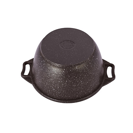Кастрюля алюм. литая а/приг. Kukmara "Мраморная" кофейный 4,0л  Стекл.кр. кмк42а (Кукмор) *1/3
