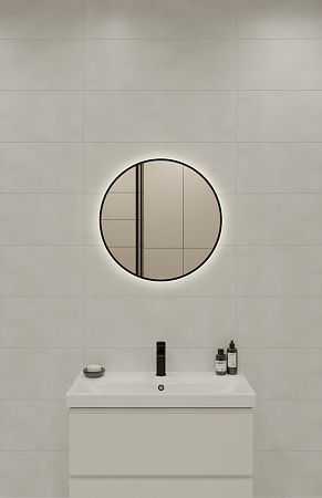 Зеркало /Cersanit/ ECLIPSE smart 60*60, c подсветкой, круглое, черная рама (64146) *1/40