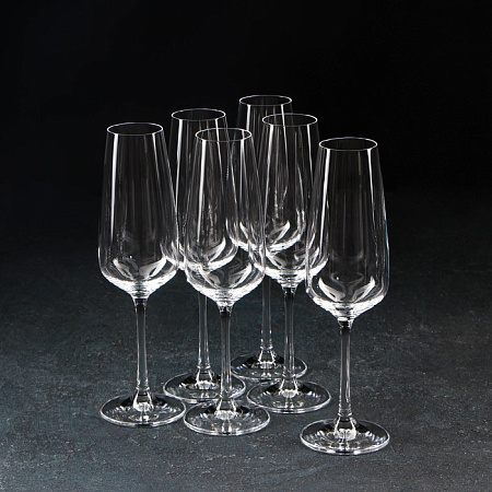 Набор бокалов стекло "BOHEMIA" "Жизель" 6шт 190мл д/шампан. 40753/190 (Чехия) *1/8