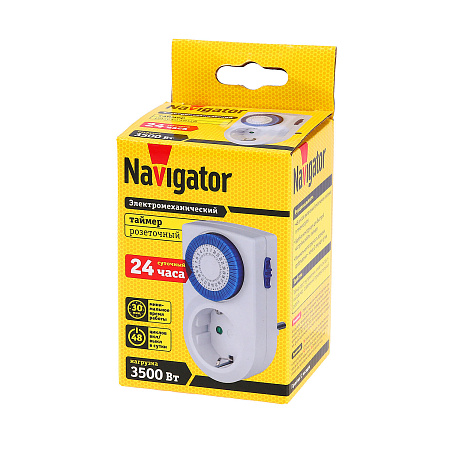 Таймер розеточный электромех.NTR-A-S01-WH Navigator 61557 *1/12/48