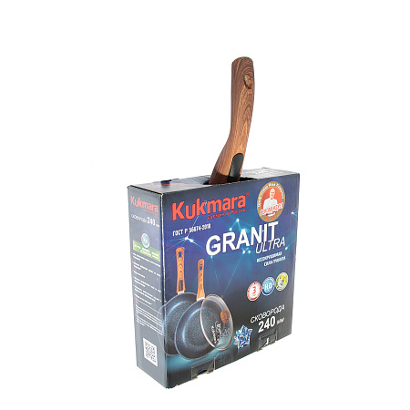 Сковорода алюм. а/приг.литая Kukmara "Granit ultra" blue d24см Съемн.руч.Ст.кр. сгг243а *1/4