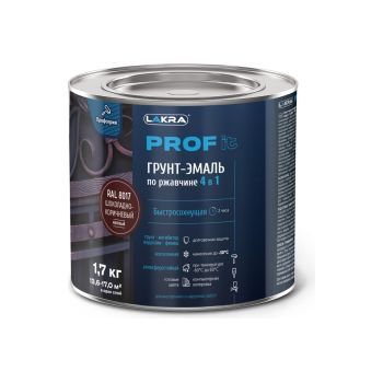 Грунт-эмаль по ржавчине 4 в 1 быстросохнущая Шоколадно-коричневая 0,8 кг RAL8017 PROF IT***   *10