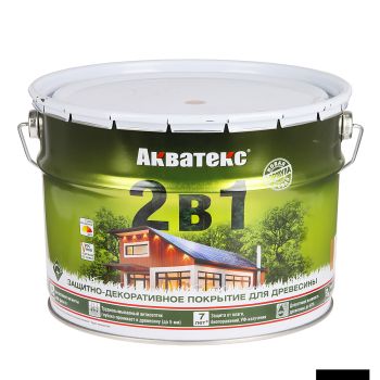 Защитно-декоративное покрытие для древесины алкидное калужница 9 л АКВАТЕКС *1/55