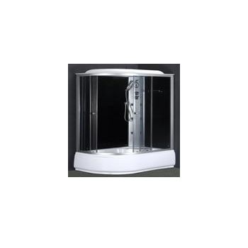 Кабина душевая 120*80*215 66128АHL поддон высокий стекло прозрачное электрика ст.черная VERNER 4уп
