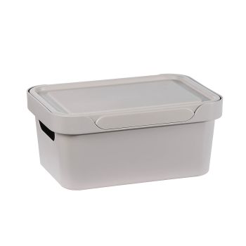 Контейнер для хранения пластм. "Luxe" 4,6л 120х190х270мм св.Бежевый арт.433205434 ("Бытпласт")*1/12