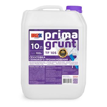 Грунтовка акриловая для внутренних и наружных работ 10 л. ПРИМА ГРУНТ гл.проникн.TF105 канистра*1/60