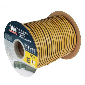 Уплотнитель для окон/дверей TYTAN E150(75 п.м*2)  коричневый 91492  *75