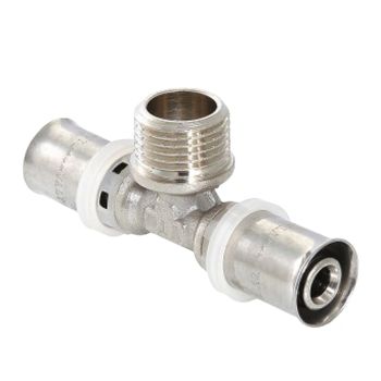 Тройник переходной 20х1/2"(Ø15)х20 пресс/папа VALTEC 233 *1/5