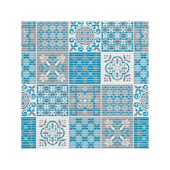 Коврик для ванной ПВХ шир. 65см х15м "V-line" Фотопечать 225PT turquoise "Преображение" бирюзовый*15