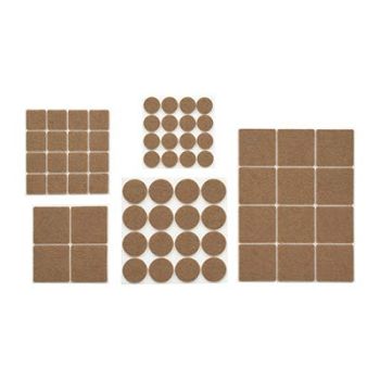 Протекторы защитные из фетра d20мм, d30мм, d24*24мм, d46*46мм "VORTEX" бежевые 24381*1/30