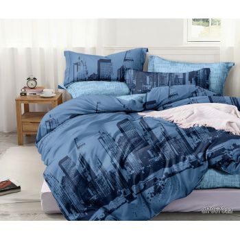 Постельное белье 1,5сп поплин на резинке Орхидея 70673, наволочки 70*70 - 2шт *1/4