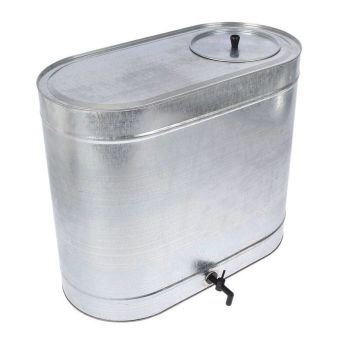 Бак металл. оцинков.120л с Краном, с крышкой овальный 670х330х610мм(выс.) *1