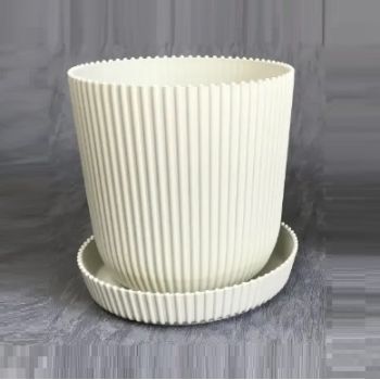Кашпо пластм. "Gaufre" 2,4л d верха 155мм h155мм с поддоном Латте 803--42 (Tek.A.Tek) *1/20