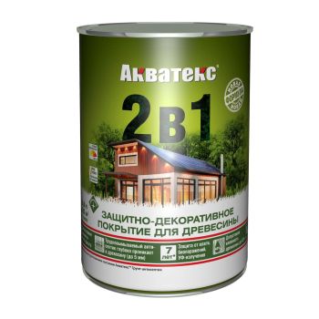 Защитно-декоративное покрытие для древесины алкидное белый 0,8 л АКВАТЕКС *1/6/576