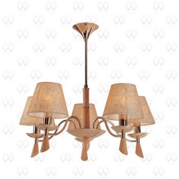 Люстра Федерика золото 5*60W E14 220V  344018805 d-57см, h-60см, h подв-22см  S=22м2 *1