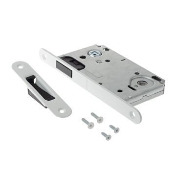 Защелка врезная п/ручку и фиксатор БЕЛЫЙ матовый МАГНИТНАЯ 5300-MC-WC-WM Apecs *1/40