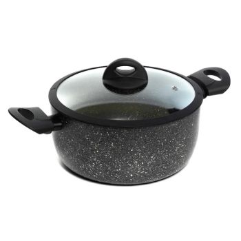 Кастрюля алюмин. антипригарная "Scovo" "Hi-Black" 4,2л d24см Cтекл.кр. HB-026 *1/2