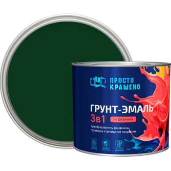 Грунт-эмаль по ржавчине зеленая 1,8 кг Простокрашено *1/6/210