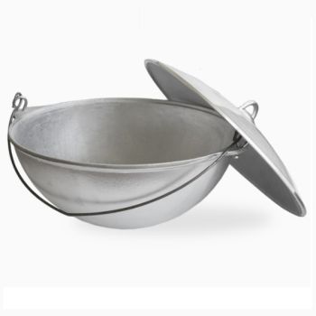 Казан алюм. литой  8,0л с крышкой, с дужкой (3-15М2к-Д)  (Балезино)  *1/2