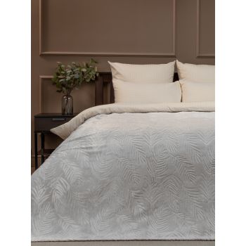 Плед 150*200см фланель Листья серый TF FNE GY8 036/1520 NC Absolute *1 акция